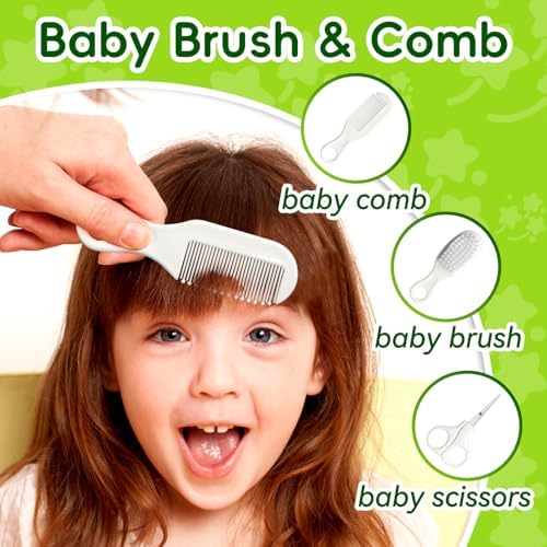 Baby Healthcare and Grooming Kit, Portable Baby Safety Care Set, Baby Essentials kit for Newborn(Grey White 13 in 1) - Image 3