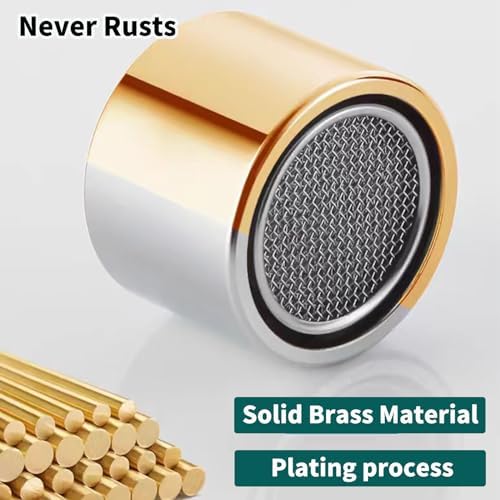 Bathroom Sink Aerator,2.2 GPM Faucet Aerator, Made of Solid Brass and Stainless Steel,55/64 Inch Female Thread Faucet Replacement with Gasket,For Kitchen and Bathroom,4PCS(Silver) - Image 3