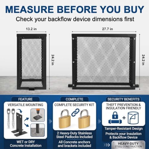 Heavy Duty Steel Backflow Preventer Security Cage for Irrigation Valves - Image 2