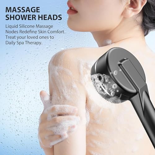 Filtered Shower Head with Handheld, High Pressure Water Flow and Multiple Spray Modes Ion Shower Head Drop with Filter, Power Wash for Hard Water, Showerhead with ON/OFF Switch for Pets Bath - Image 6