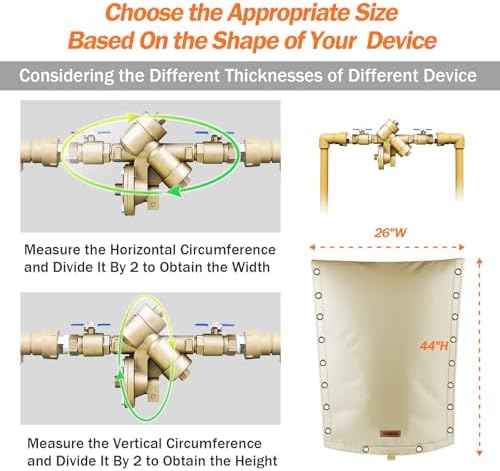 TOHONFOO 3-Way Open Backflow Preventer Pipe Cover Outside, 26"Wx44"H, Beige - Image 3