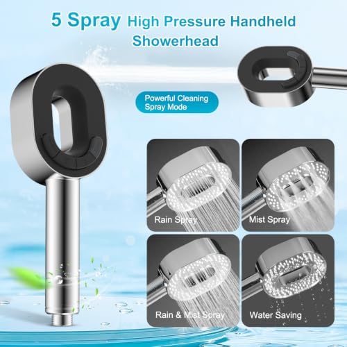 Hibbent Filtered Handheld Showerhead with 5 Filters, 5 Sprays Shower Head - Image 2