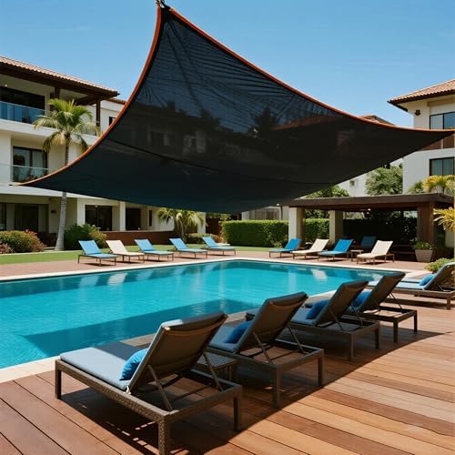 winemana 20 x 20 FT Black Shade Cloth, Durable Mesh Tarp Garden Sun Shade - Image 4