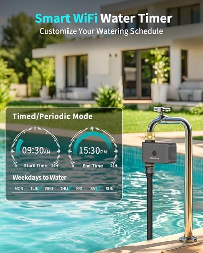 WiFi Hose Timer with Brass Inlet, Smart Water Timer 1 Zone, Sprinkler Timer w/WiFi hub for Remote Control via 2.4Ghz WiFi, Voice/App Controls with Alexa & Google Assistant, for Lawns Yards - Image 4