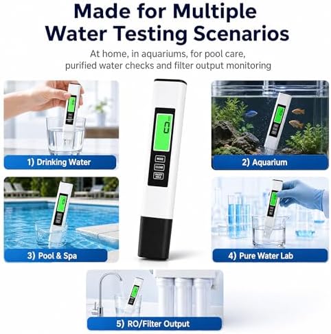 Digital TDS Meter, Water Quality Tester Pen for Water, Aquarium, Hydroponics and Pool-(White) - Image 4