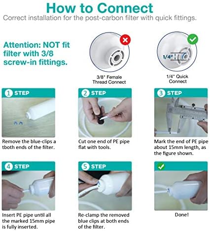 SimPure 5-Stage Reverse Osmosis Replacement Filter Set with 75 GPD RO Membrane, 5pc Pre & Post Replacement Cartridge Pack Kit for Standard 10-icnh 5-Stage Reverse Osmosis RO Systems - Image 6