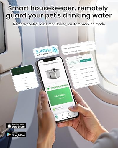 Smart Pet Water Fountain, 10L/338Oz Stainless Steel Cat Water Fountain with APP Monitoring, Automatic Dog Water Bowl Dispenser for Large Dogs Cats Mutil-Pets, Indoor and Outdoor - Image 2