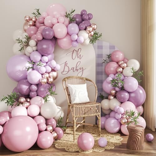 Dusty Purple Balloon Arch Kit for Baby Shower Bridal Shower Decorations by CROSSFINGERS