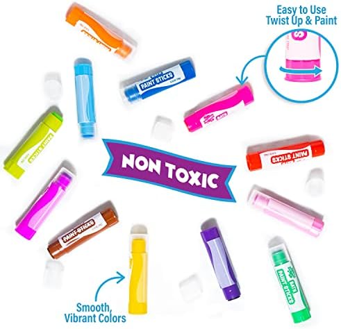 Tub Works® Bath Paint Sticks™ Bath Toy, 12 Count | Nontoxic, Washable Bathtub Paint for Kids & Toddlers | Twistable Sticks Draw Smoothly on Tub Walls | Smooth, Vibrant Alternative to Bath Crayons - Image 5