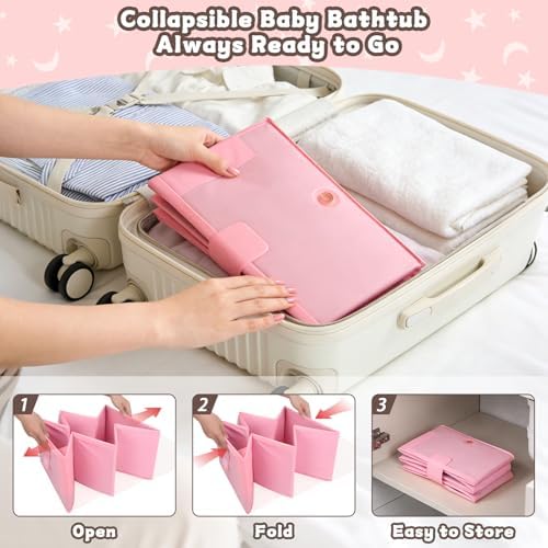 Collapsible Baby Bathtub with Toy Net, Portable Bathtub for Baby Shower - Image 3