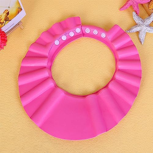 MYUBWTF Pink Baby Shower Cap, Bath Shampoo Cap Hat，Soft Hat Adjustable Visor Cap，Protect your eyes and face from water，Suitable for infants, children and pets from 0 to 12 years old - Image 3