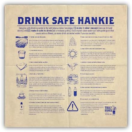 Drink Safe Survival Bandana — Water Purification and Outdoor Emergency Info for Camping, Hiking, and EDC by TrailHankie