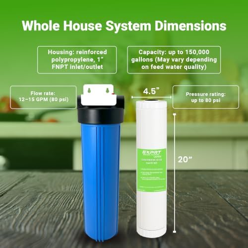 Whole House Water Filter 20" x 4.5" for Lead, Sulfur Gas EZ-3500 - Image 7