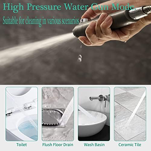 Shower Head with Handheld, Shower Heads High Pressure, High Flow Even with Low Water Pressure-Hand Held Showerhead Set,3 Modes Filtered Showerhead with 59″Replacement Hose/Bracket/Cotton Filters - Image 5