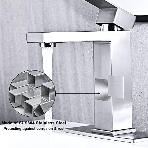 AVSIILE Brushed Nickel Bathroom Faucet, Single Hole Vanity Bath Faucet - Image 5