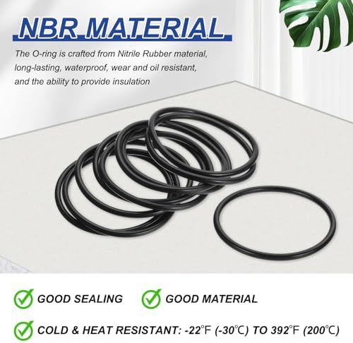PATIKIL Silicone Sealing Rings 55x48.8x3.1mm Black 10Pcs - Image 3