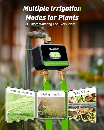 RainPoint 2-Zone WiFi Water Timer, Brass Inlet and Outlet, App Control - Image 3