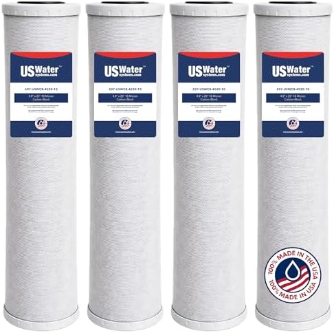 US Water Systems Carbon Water Filter, 4.5x20, 10 Micron, 4-Pack by USWaterSystems