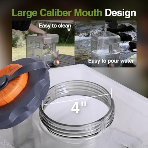REDCAMP 5.3Gallon/20L Portable Camping Water Container with Spigot, Grey - Image 4