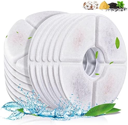 Comsmart Pet Fountain Filter Set, 3 Triple Filtration System Replacement Cat Water Fountain Filters for Round 81oz/2.4L Automatic Pet Fountain Cat Water Fountain (Pack of 12) by Comsmart