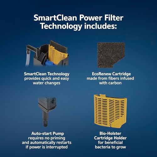 Aqueon SmartClean Power Filter with EcoRenew Filter Cartridge, Quick and Easy Water Changes, Quiet Operation, Adjustable Flow, for 10-20 Gallon Freshwater and Saltwater Aquariums, Medium - Image 3