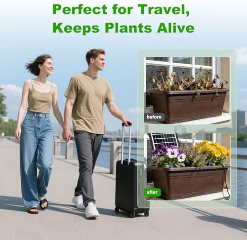 Solar Automatic Drip Irrigation Kit System, 50FT Solar Powered Auto Easy DIY Watering Device Supported Pots Plants, 6 Timing Modes with Anti-Siphoning Device - Image 5