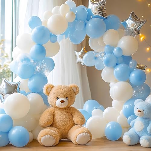 APLANET 150pcs Pastel Blue Balloons Different Sizes 18 12 10 5 Inch, Latex Balloons for Blue Themed Birthday Wedding Baby Shower Party, Grad Anniversary Supplies, Arch Kit Decoration - Image 5