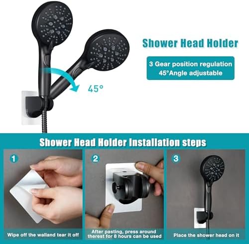 GwernKB Handheld Shower Head with ON OFF Switch & 79in Stainless Steel Hose - Image 7