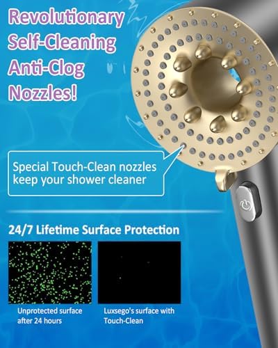 High Pressure KDF55 Filtered Shower Head with Handheld, 3 Spray Mode Shower Heads with Filters for Hard Water, Microbubble Showerhead Set with Hose, Bracket, Mineral Beads for Skin Hair Care - Image 5