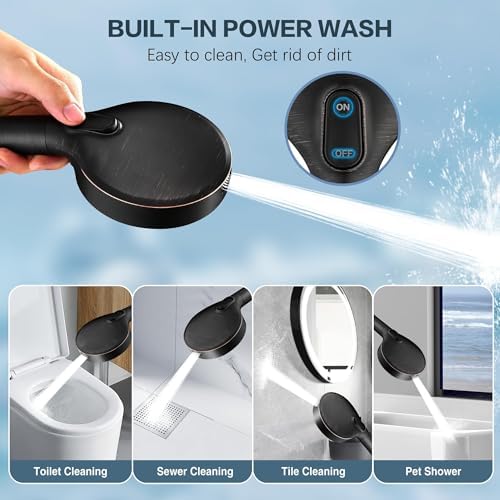 BRIGHT SHOWERS Filtered Shower Head with Handheld, High Pressure 9 Spray Mode Showerhead with Long Hose and Bracket, Water Softener Filters Beads for Hard Water - Removes Chlorine, Oil-Rubbed Bronze - Image 5