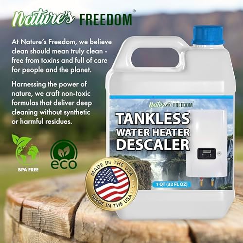 Nature's Freedom Tankless Water Heater Flush Descaler, Quart (32 oz) – Professional Non-Toxic Descaling Solution, Biodegradable, Made in the USA - Image 2