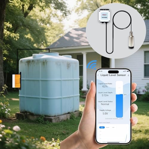 Moray Smart WiFi Water Level Sensor, Zigbee Water Tank Level Monitor, 5m Ultrasonic Liquid Level Sensor, Automatic Alarm Indicator, Tuya Smart Life App, Smart Home Remote, IP67 Waterproof (ME202Z 5m) - Image 3