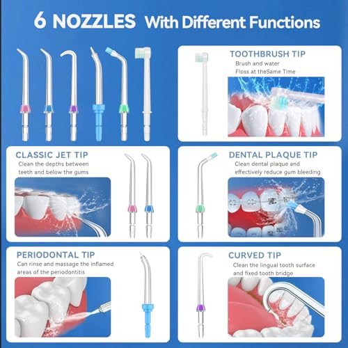 Replacement Tips for Waterpik, Water Flosser Replacement Heads Parts for Waterpik Oral Irrigator, Aquaflosser 6 Tips Pik Pocket Combo - Image 2