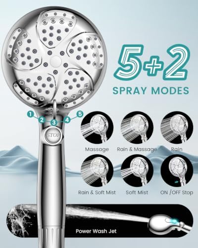 Filtered Shower Head with Handheld, 7 Mode Shower Heads with filters - Image 5