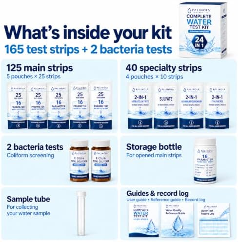 24 in 1 Complete Drinking Water Test Kit, 165 Strips + 2 Bacteria Tests - Image 6
