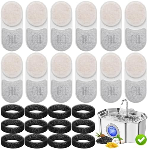 24 Pack Cat Water Filters for APAUK Pet Fountain 108oz/3.2L,6-9 Months Sets by Hoscabss