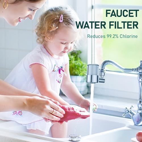 ATQ Water Filter for Sink Faucet with 3pcs Replacement Filters Reduce Chlorine, Lead, 720° Rotating, 2 Modes,Faucet Filter for Kitchen Sink, Kitchen/Bathroom/RV Faucets (Aerator720) - Image 2