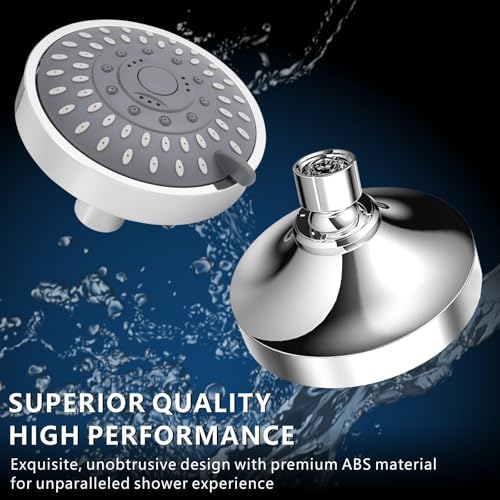 High Pressure Shower Head - 5 Spray Modes Powerful Pressure Boosting Showerhead For Bathroom - High Flow Fixed Showerheads (Chrome) - Image 4