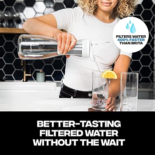 Puro Glass Water Filter Pitcher - Long Lasting Filter - Faster Filtering - 1.3L - Carbon Water Filter Removes Lead, Odors, Chlorine (2 Pack) - Image 4