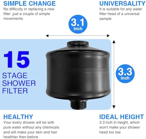 Matte Black Showerhead Filter - 15 Stage Shower Filter for Hard Water - Image 5