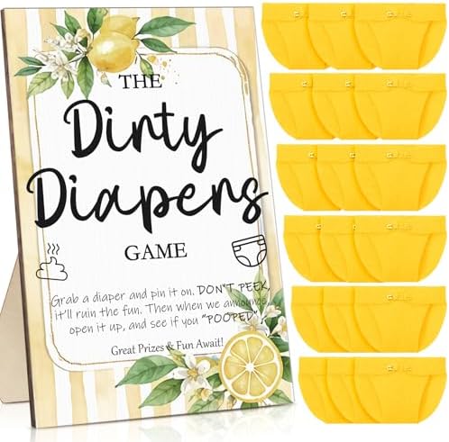 Roowest 51 Pcs Dirty Diaper Baby Shower Games, Lemon by Roowest