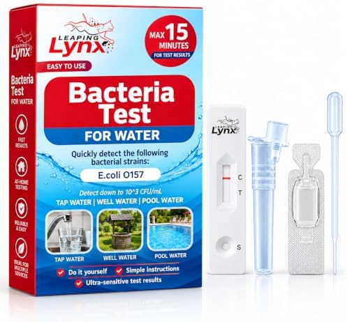 E. coli O157 Bacteria Water Test Kit – 15-Minute Rapid Drinking Water Test for Well, Tap, City, Pool & Spa Water – E. Coli Water Quality Testing Kit for Home, Easy At-Home Bacterial Screening by LEAPINGLYNX