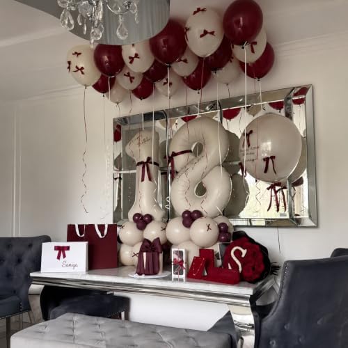 Burgundy White Balloon Arch Kit for Wine Birthday Party Supplies - Image 3