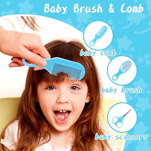 Baby Healthcare and Grooming Kit, Portable Baby Safety Care Set, Baby Essentials kit for Newborn (Blue 13 in 1) - Image 4