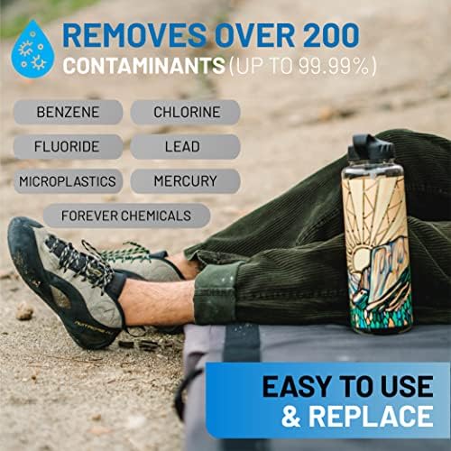 Epic Water Filters Nalgene OG Water Bottle with Filter, USA Made, BPA Free, Removes 99.99% Tap Water Contaminants, Forever Chemicals, Honnold Foundation Art, 48 oz - Image 3