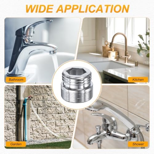 M METERXITY 2-Pack Faucet Adapter, G1/2 Male to M22 Male, for Kitchen - Image 7
