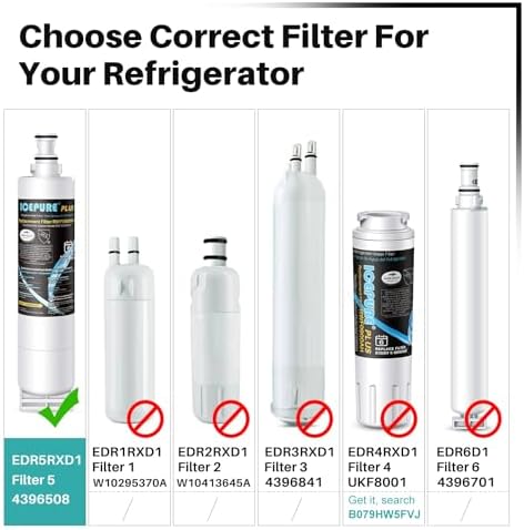 ICEPURE PLUS NSF53&42 Refrigerator Water Filter Replacement for Whirlpool 4396508 4396510, Everydrop EDR5RXD1, Filter 5, 4392857, WF285 PNL240V 4396918 9010 WF-NL300 WF-L500 RWF0500A RWF0500AH 4PACK - Image 3