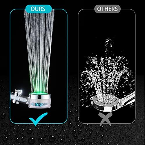 ANTOWER LED Shower Head with Handheld High Pressure Shower Heads Set with 79 Inch Shower Hose,Shower Holder,4 PP Cotton Filters,Turbo Fan Shower Water Temperature-Controlled One Key Pause Switch - Image 6