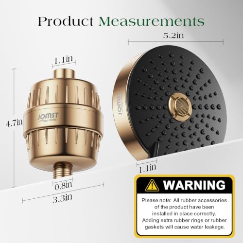 Filtered Shower Head–Shower Head with Filters for Healthier Skin & Hair | 3 Modes High Pressure Shower Heads with 25-Stage Filtration | Removes 99.947% Chlorine & Heavy Metals | Golden - Image 5