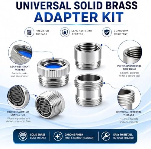 Faucet Adapter with Aerator, Sink Faucet to Garden Hose Adapter - Image 3